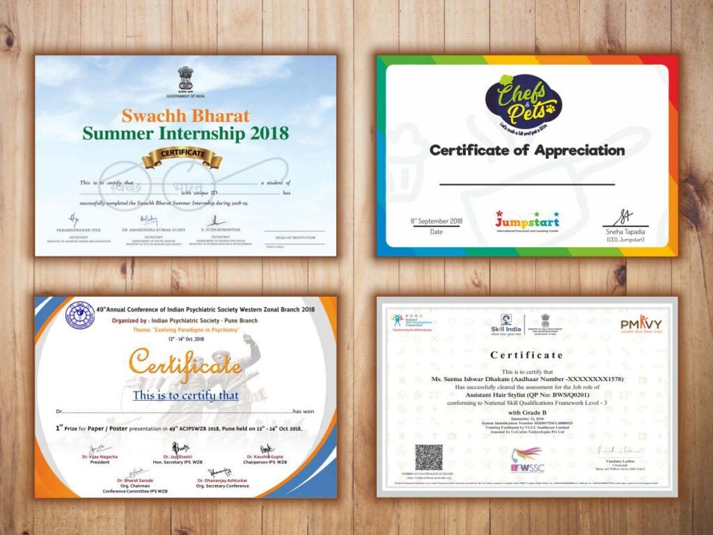 Certificate Printing Canary Wharf